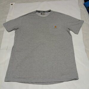 Carhartt Force Men’s T-shirt Relaxed Fit Light Gray Cotton Poly Med Pocket